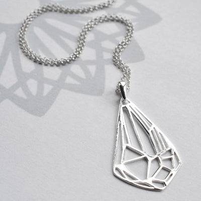 MJ0306N Silver Art Deco Diamond Necklace 2