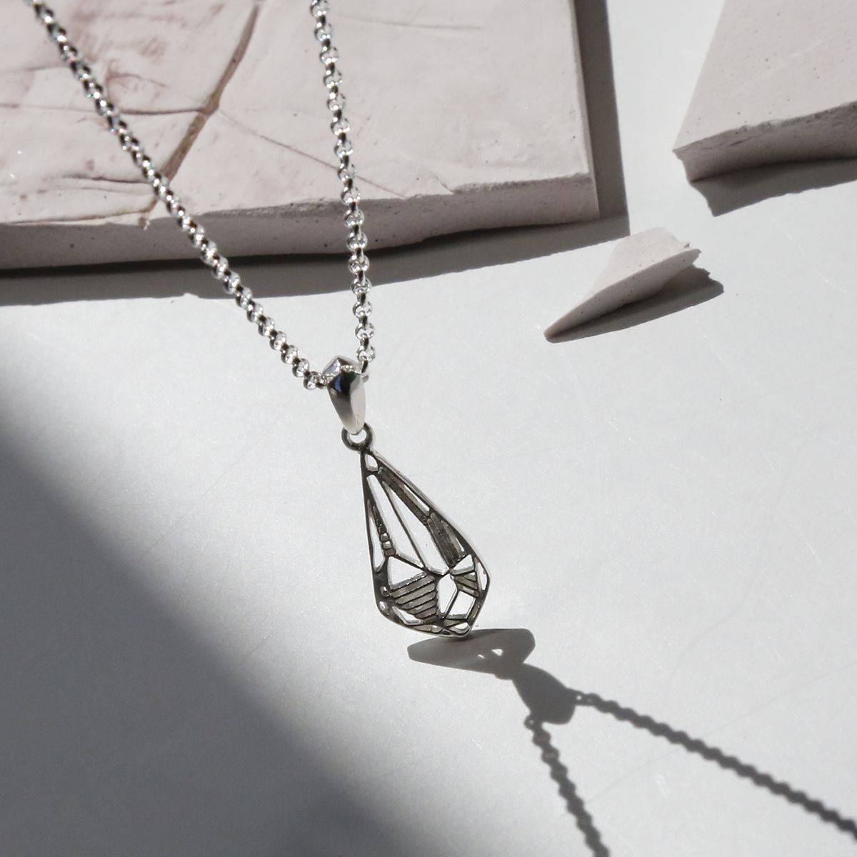 Sterling Silver Art Deco Diamond Necklace