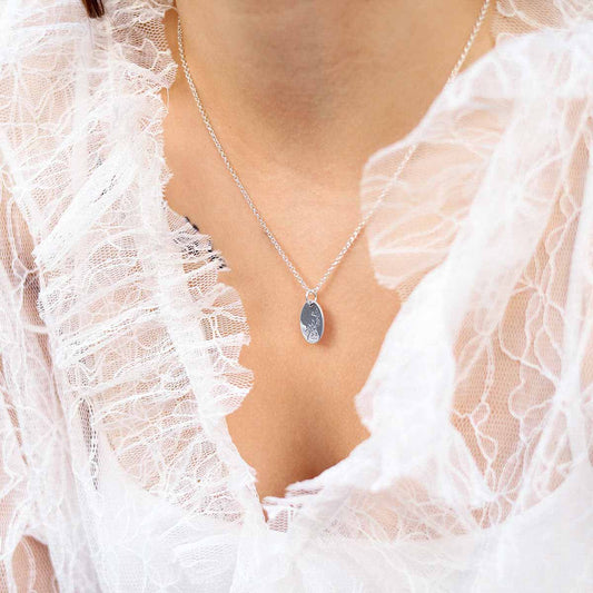 ML763 Sterling Silver May Birth Flower Necklace Model copy