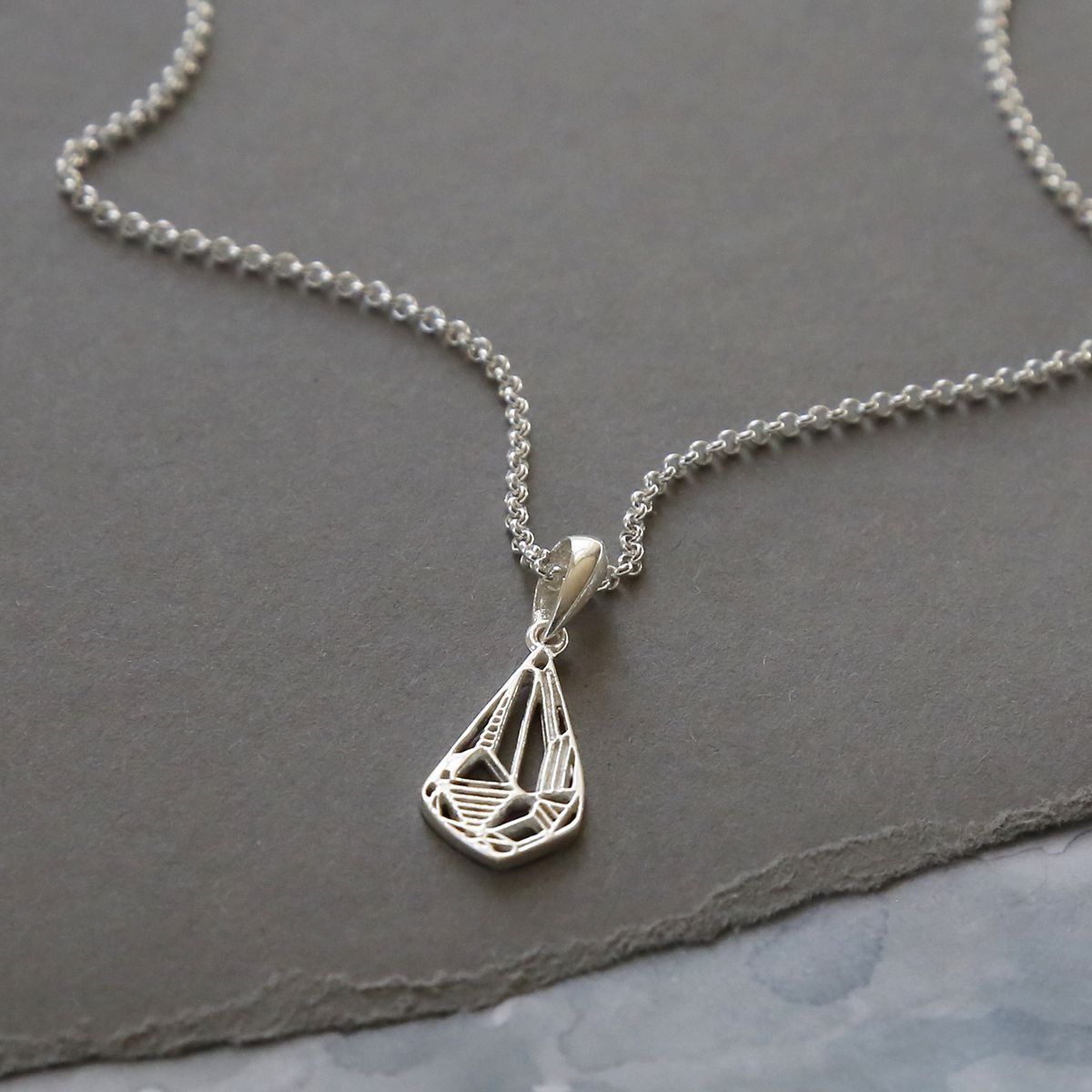Sterling Silver Art Deco Diamond Necklace