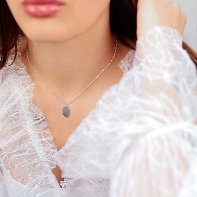 ML765 Sterling Silver January Birth Flower Necklace model copy