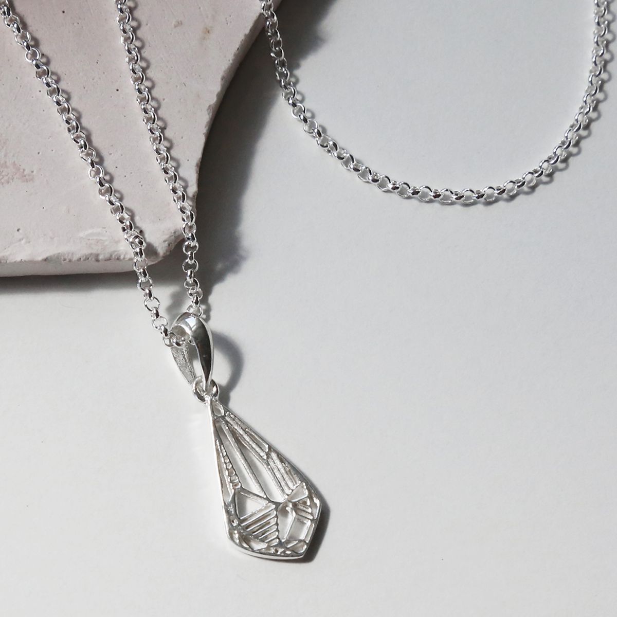 Sterling Silver Art Deco Diamond Necklace