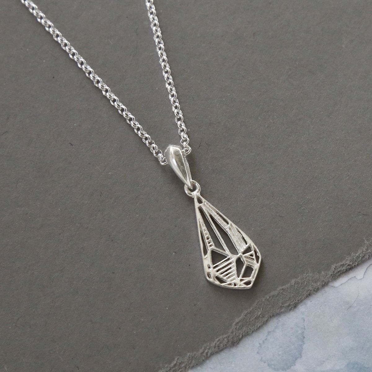 Sterling Silver Art Deco Diamond Necklace