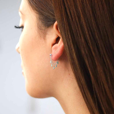 ML846E Sterling Silver Hanging Lantern Azurite Studs Model 2