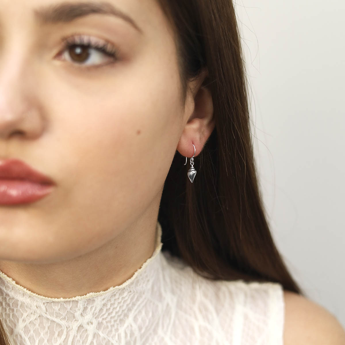 Sterling Silver Sea Shell Dangly Earrings