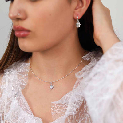 ML995P Sterling Silver Azelea Necklace Model