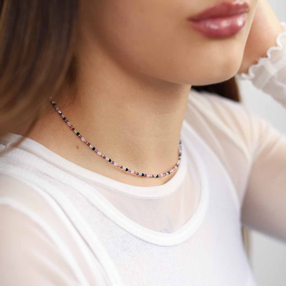 Sunset Mixed Gemstone Beaded Necklace