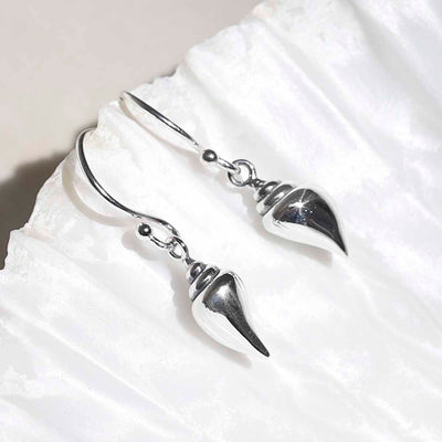ML998 Sterling Silver Sea Shell Dangly Earrings 2