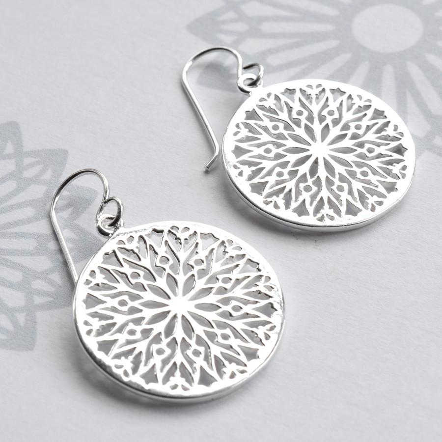 Sterling Silver Dangly Snowflake Earrings