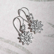 ML993 Sterling Silver Dahlia Dangly Earrings 1