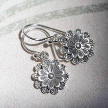 ML994E Sterling Silver Pretty Petals Dangly Earrings 1