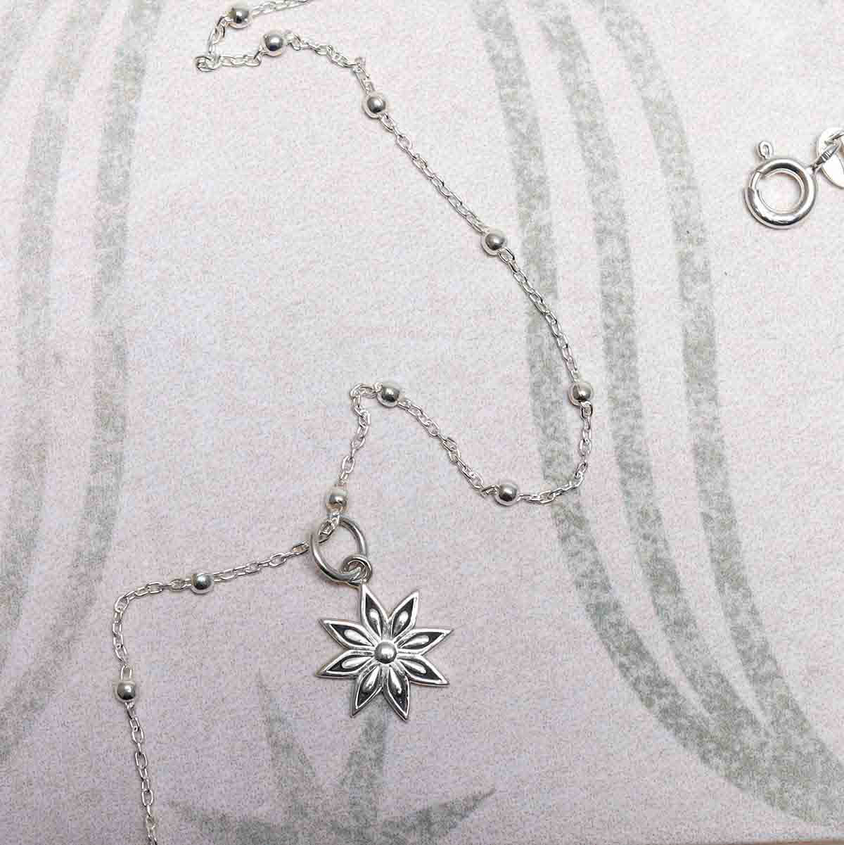 Sterling Silver Azelea Necklace