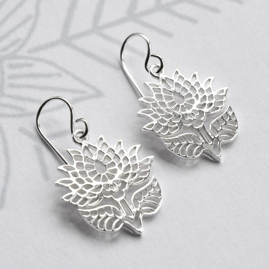 Sterling Silver Flowering Lotus Necklace