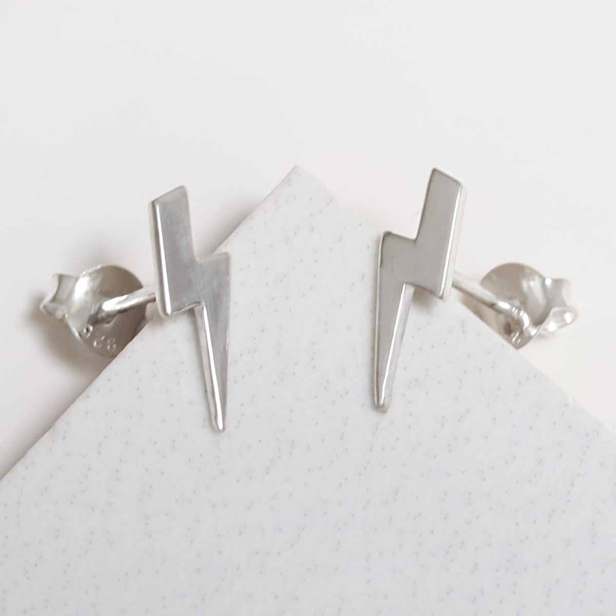 Sterling Silver Thunder Bolt Studs
