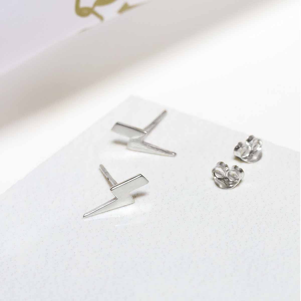Sterling Silver Thunder Bolt Studs