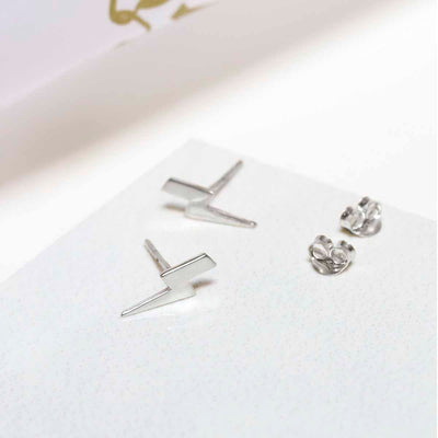 ML860 Sterling Silver Thunder Bolt Studs 2