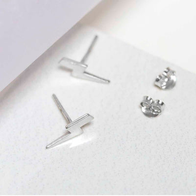 ML860 Sterling Silver Thunder Bolt Studs 3