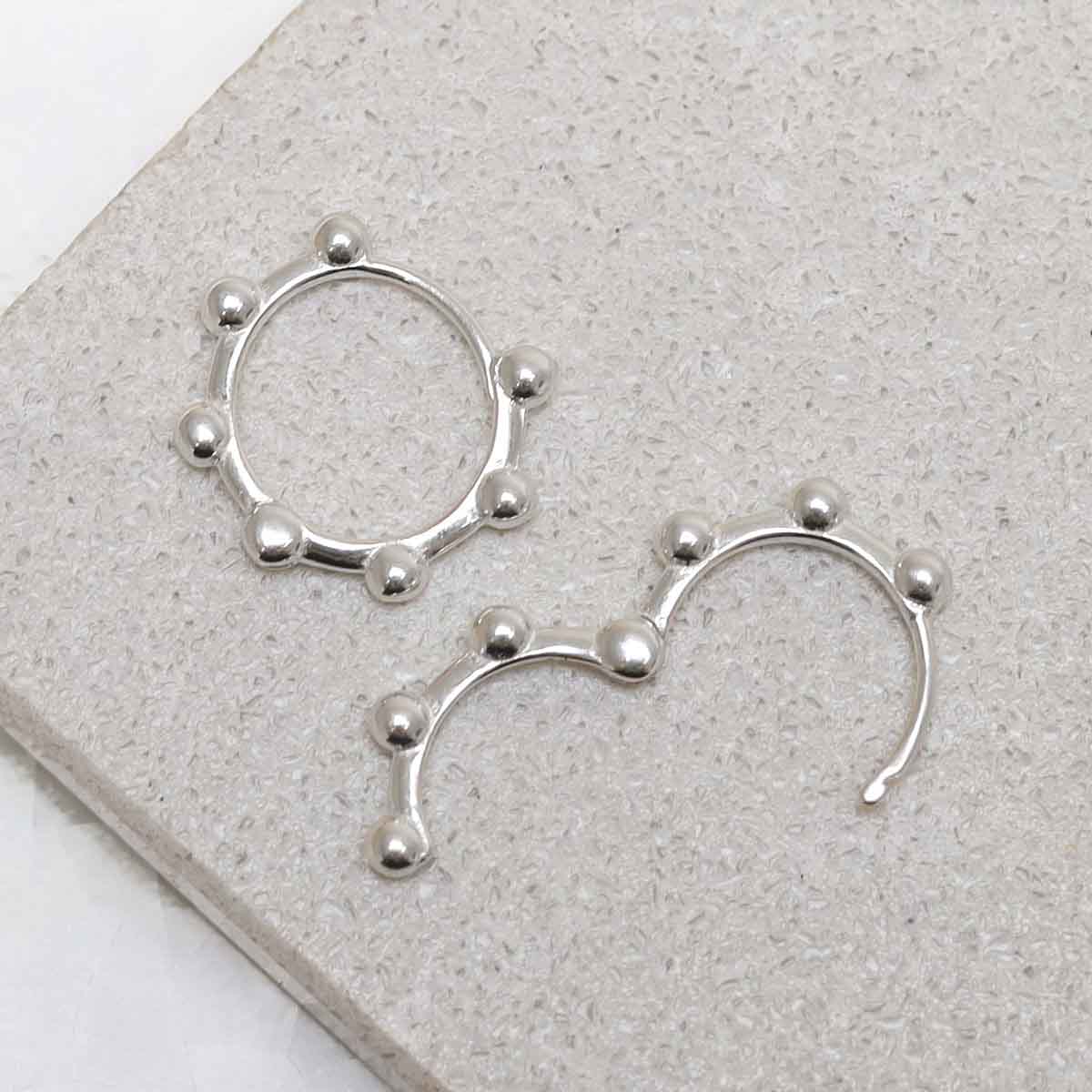 Sterling Silver Satellite Mini Hoops