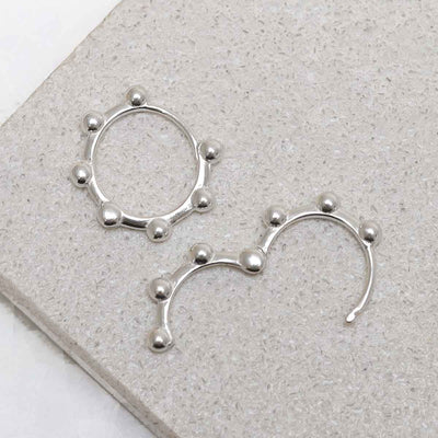 ML991 Sterling Silver Satellite Mini Hoops 2