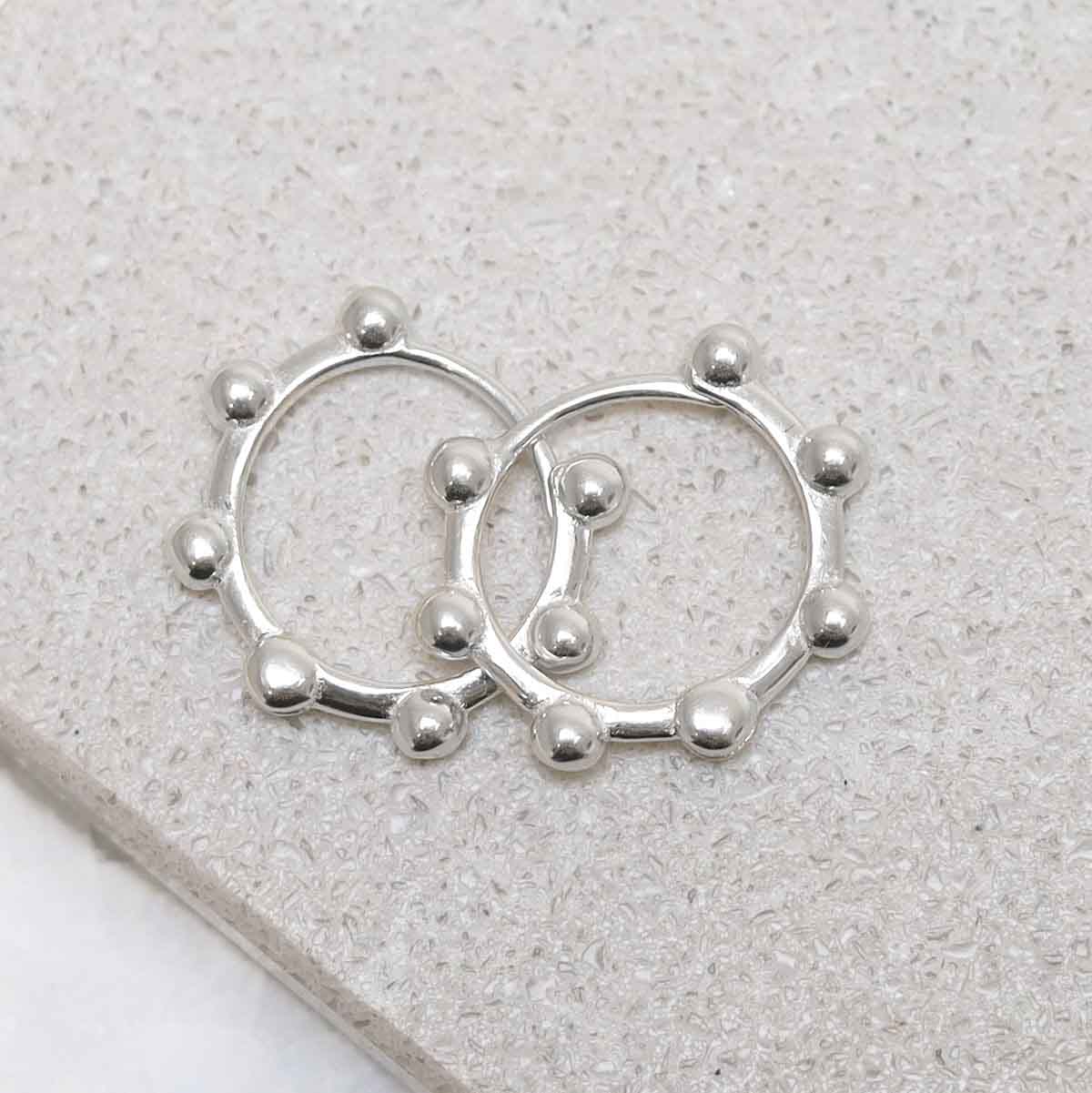 Sterling Silver Satellite Mini Hoops