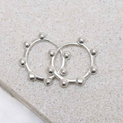 ML991 Sterling Silver Satellite Mini Hoops 3