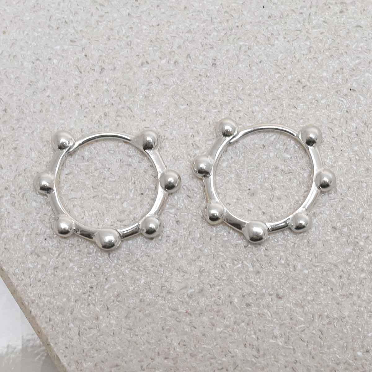 Sterling Silver Satellite Mini Hoops