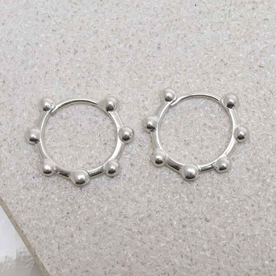 ML991 Sterling Silver Satellite Mini Hoops 4
