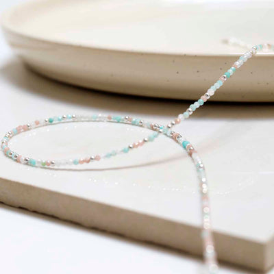 ML842 Sunrise Mixed Gemstone Beaded Necklace 1