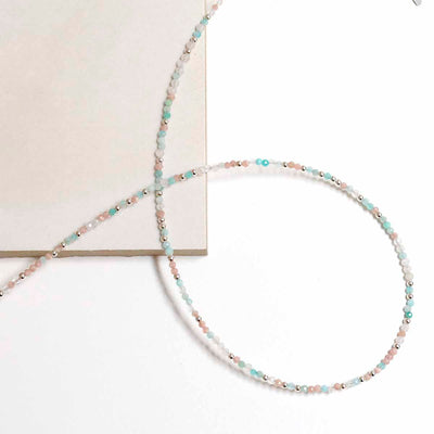 ML842 Sunrise Mixed Gemstone Beaded Necklace 2