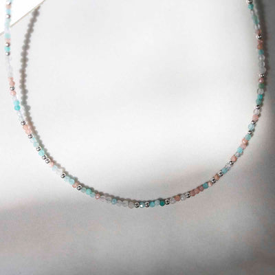 ML842 Sunrise Mixed Gemstone Beaded Necklace 4