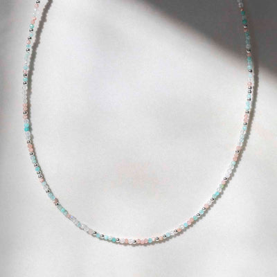 ML842 Sunrise Mixed Gemstone Beaded Necklace 5