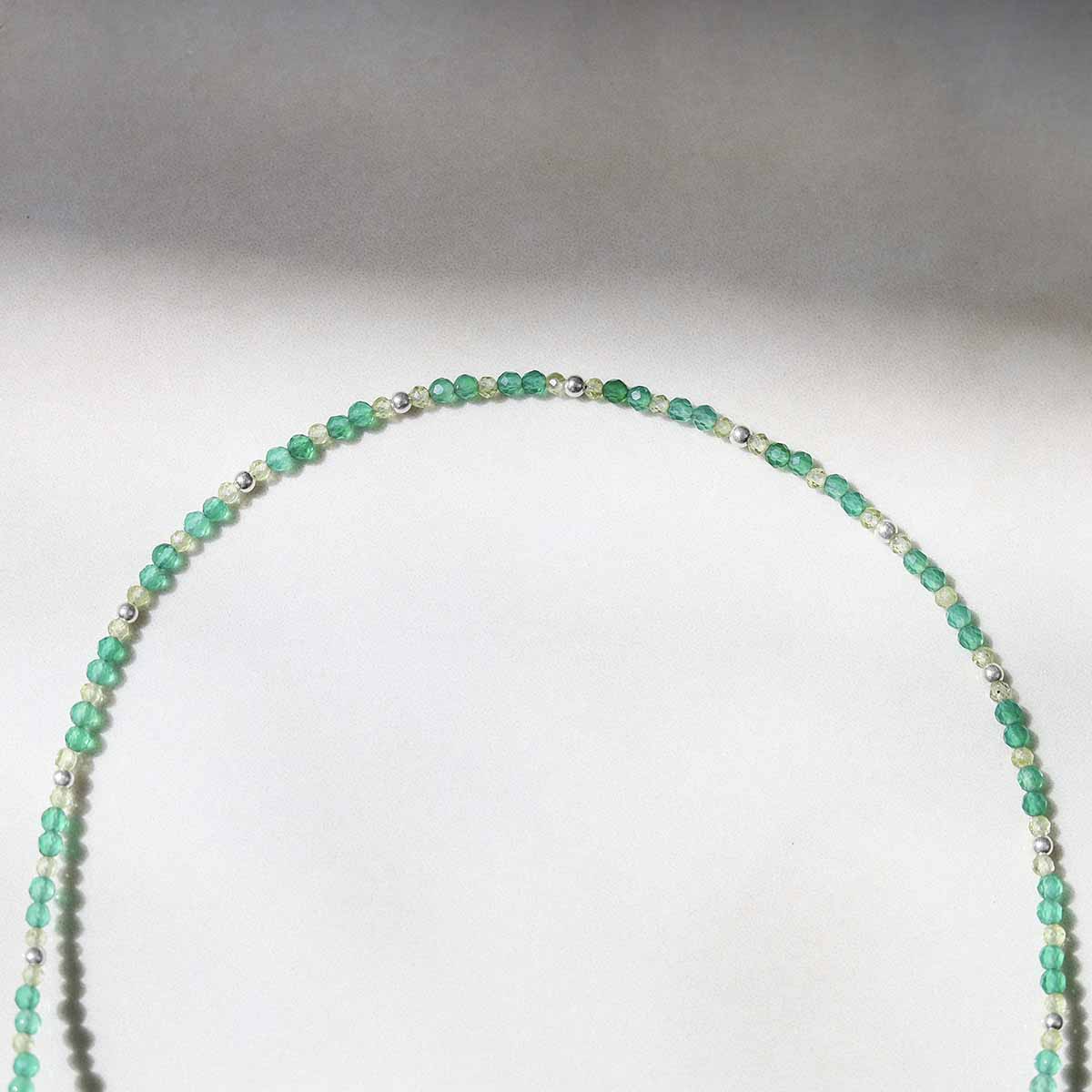 Green Agate Gemstone Beaded Necklace