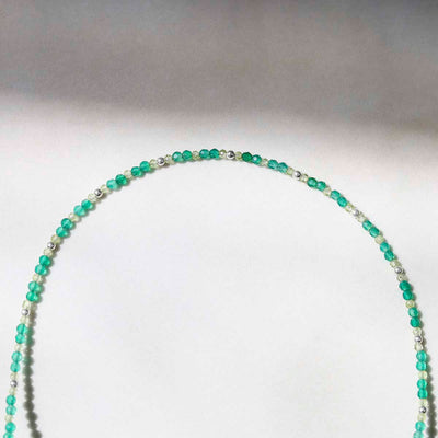 ML843 Green Agate Gemstone Beaded Necklace 3