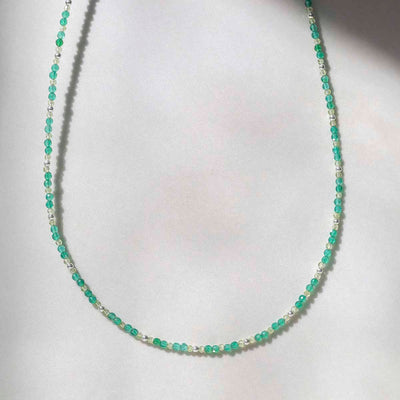 ML843 Green Agate Gemstone Beaded Necklace 5