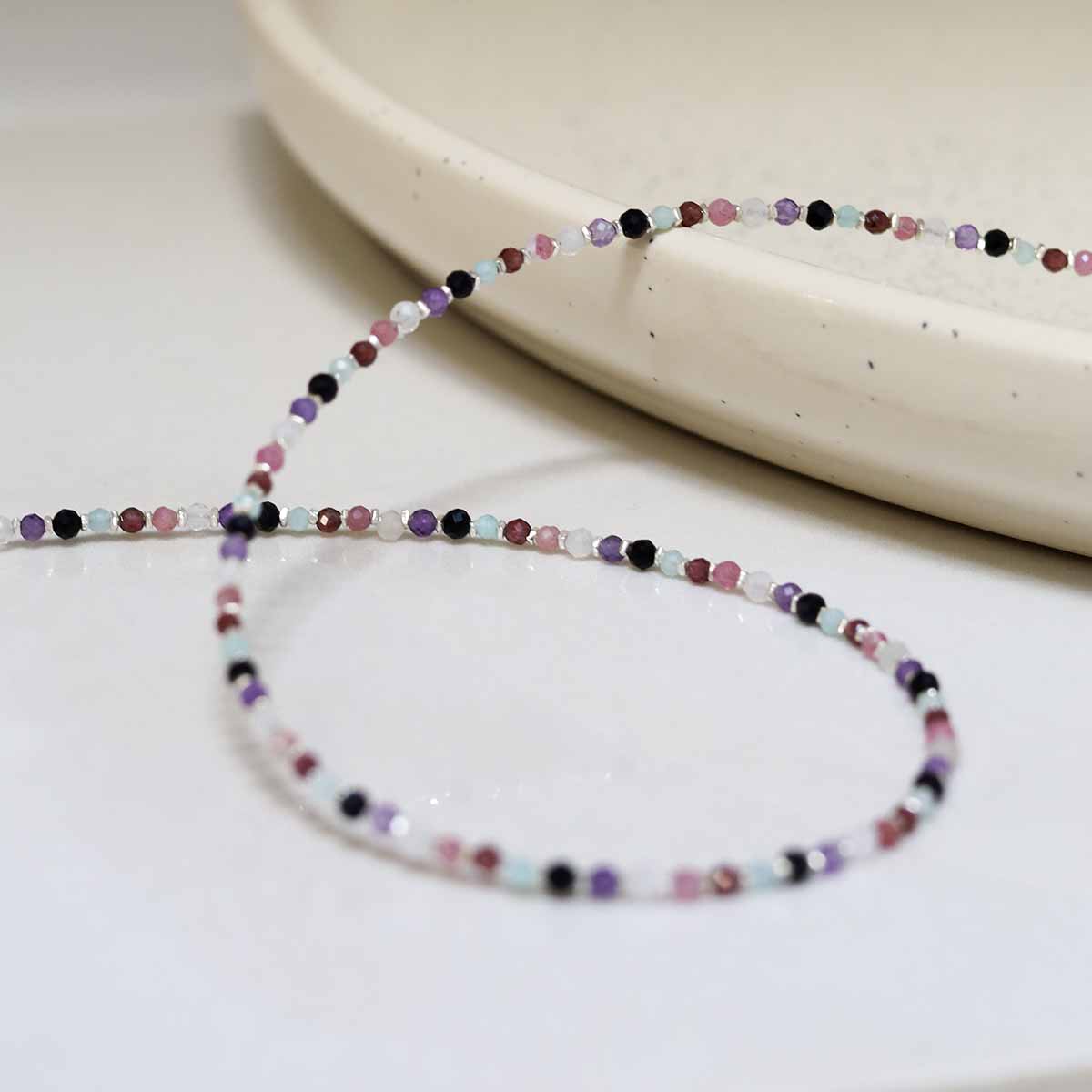 Sunset Mixed Gemstone Beaded Necklace