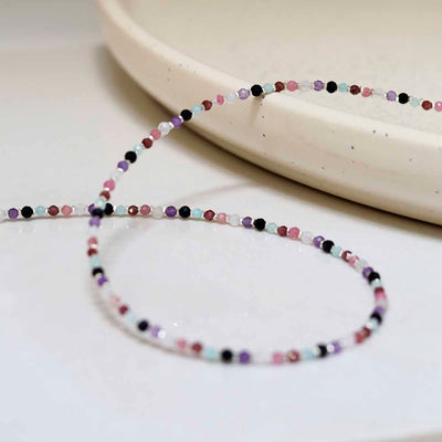 ML844 Sunset Mixed Gemstone Beaded Necklace 2
