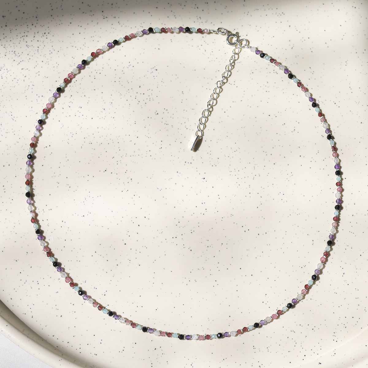 Sunset Mixed Gemstone Beaded Necklace