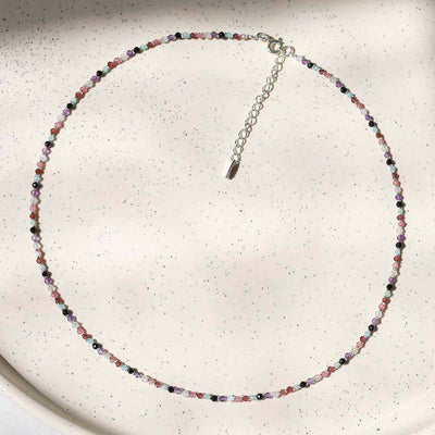 ML844 Sunset Mixed Gemstone Beaded Necklace 3