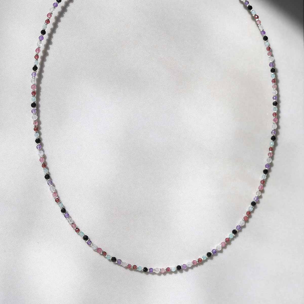 Sunset Mixed Gemstone Beaded Necklace