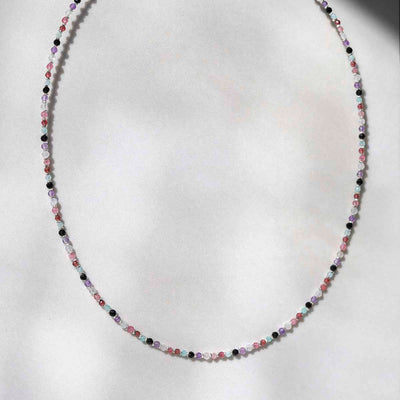 ML844 Sunset Mixed Gemstone Beaded Necklace 6