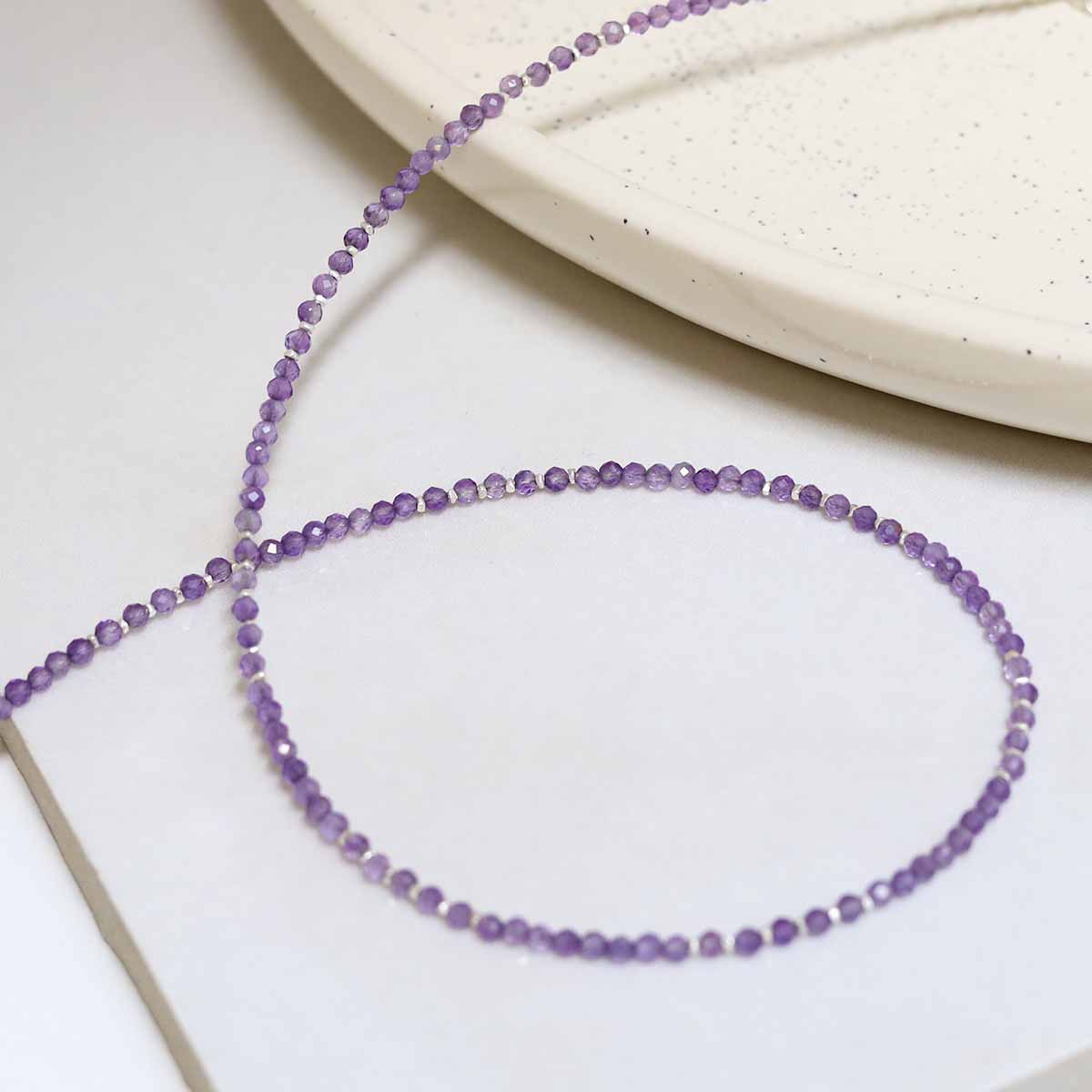 Amethyst Gemstone Beaded Necklace