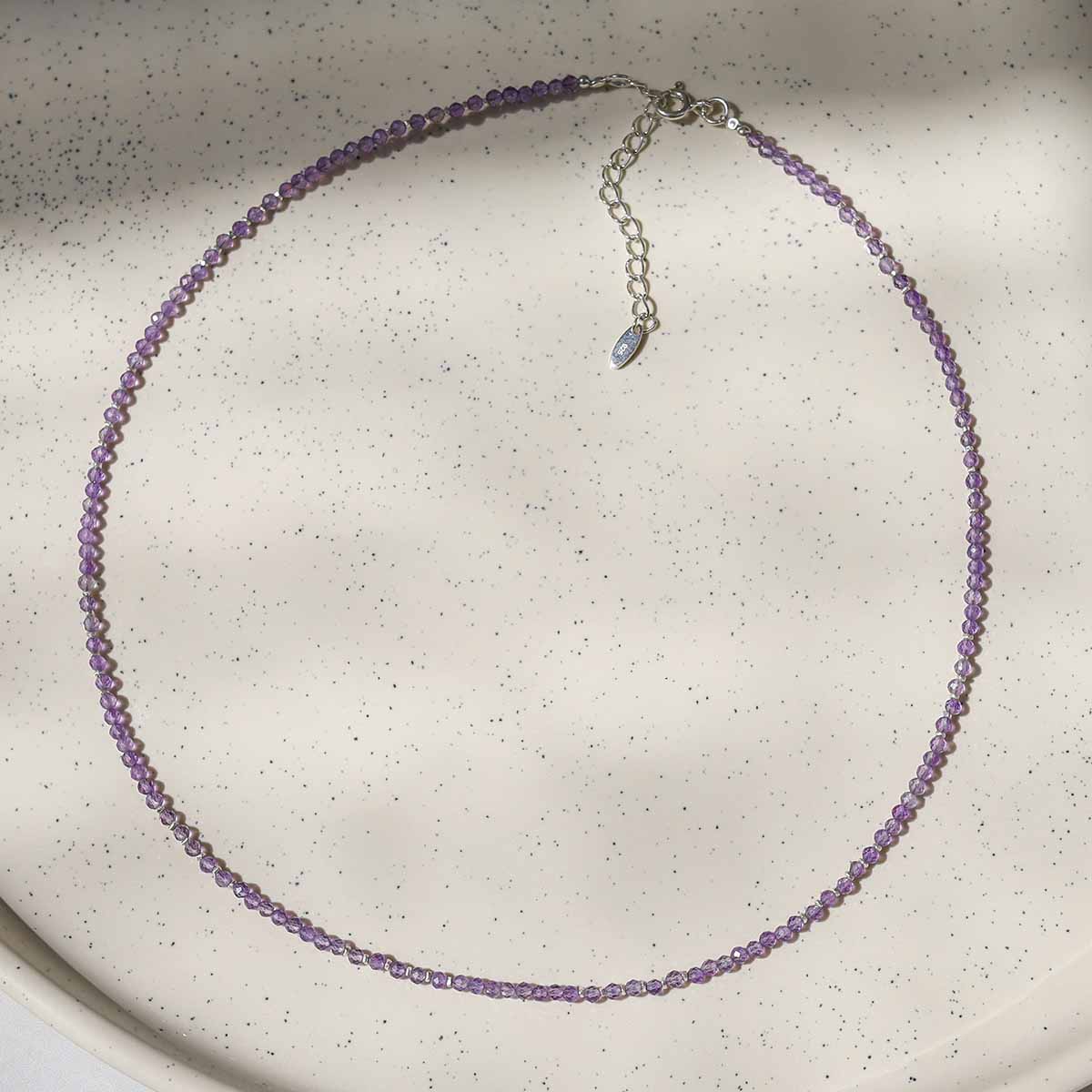 Amethyst Gemstone Beaded Necklace