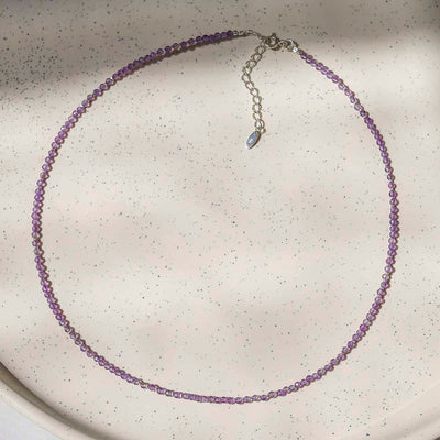 ML845 Amethyst Gemstone Beaded Necklace 3