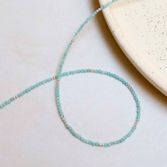 ML846P Amazonite Gemstone Beaded Necklace 2