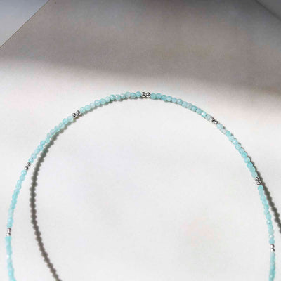 ML846P Amazonite Gemstone Beaded Necklace 3