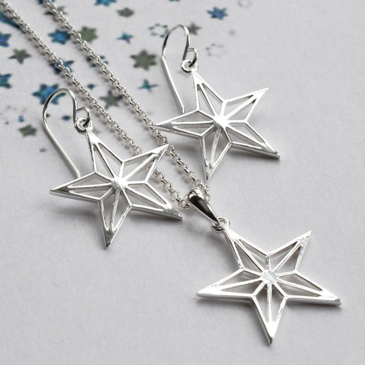 MJ0311S Silver Geometric Star Set df2b28ad d6a3 4836 b428 8ec4568e1919