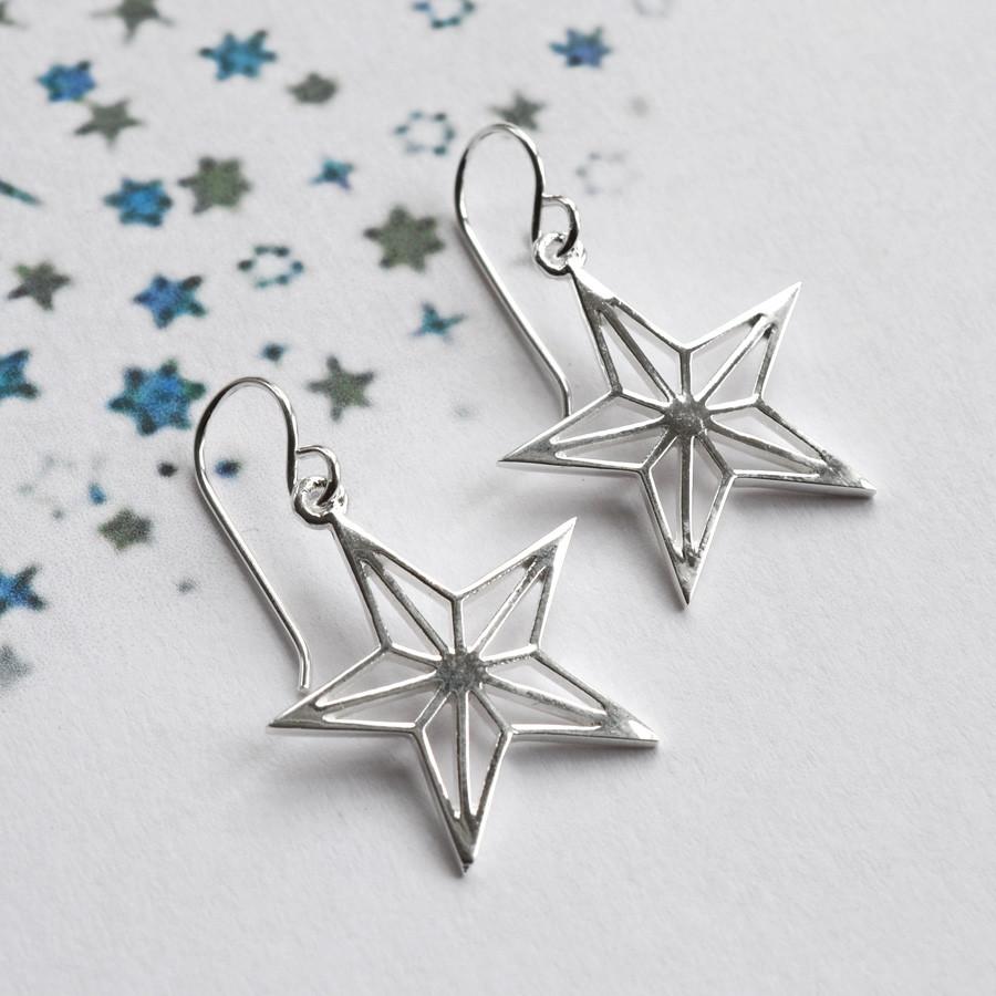 Silver Geometric Star Jewellery Set