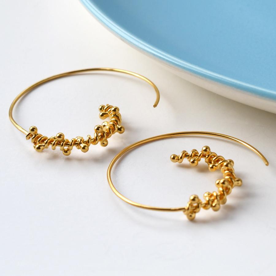 Gold Plated Silver Statement Hoops