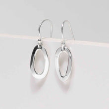 ML849S Sterling Silver Oval Ripple Earrings 2