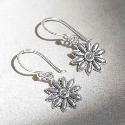 ML993 Sterling Silver Dahlia Dangly Earrings 3